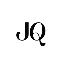 JQ monogram logo design letter text name symbol monochrome logotype alphabet character simple logo
