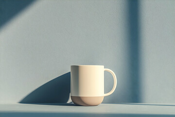A white mug mockup set against a grey background, ideal for showcasing branding or custom designs.