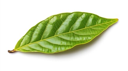 Obraz premium green cocoa leaf isolated on white