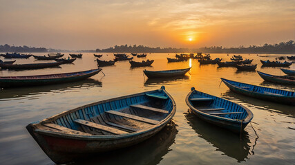 Fototapeta premium boat on the lake