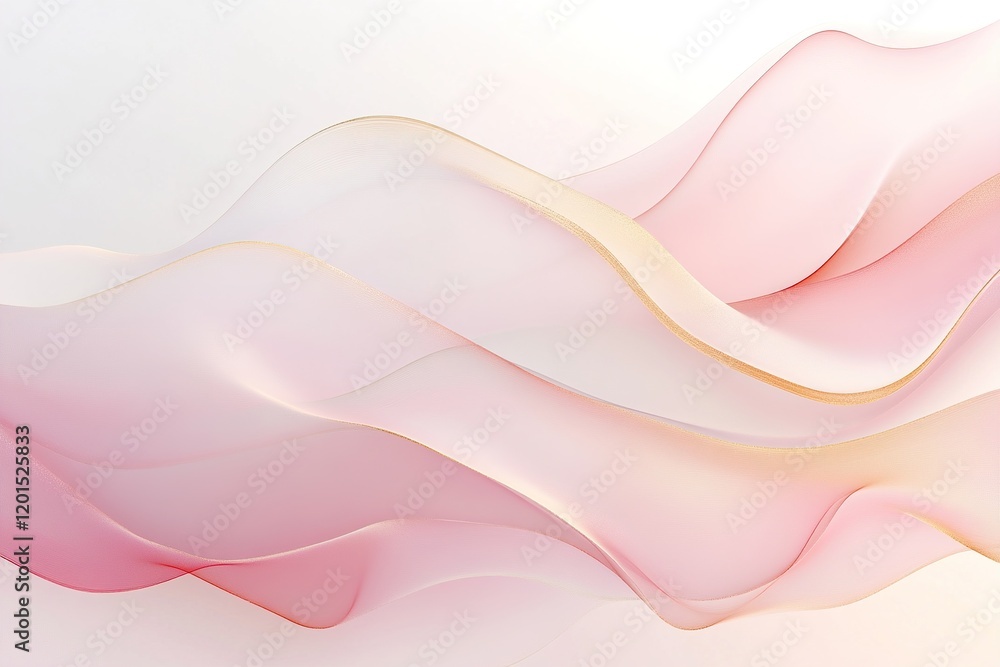 Poster this composition features abstract structural layers in soft blush pink and white, adorned with subt
