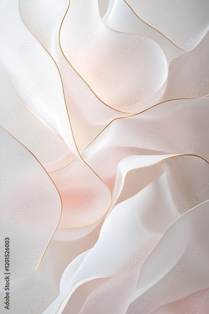 Aufkleber soft blush pink and white structural layers create a minimalist aesthetic with subtle gold accents. 