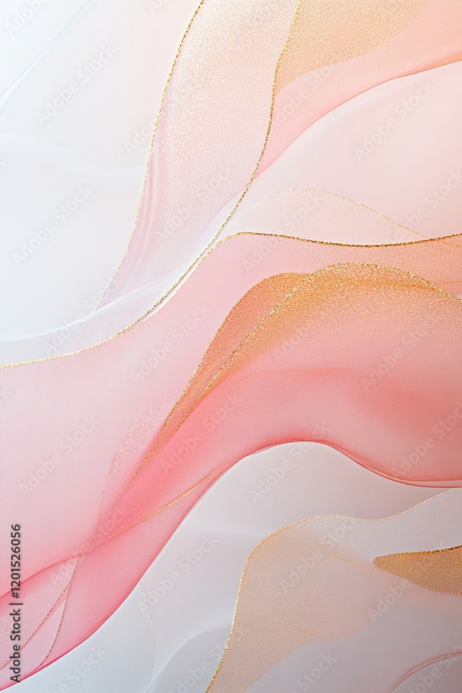 Poster featuring abstract structural layers in soft blush pink and white, this artistic background includes