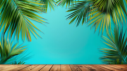 Fototapeta premium Tropical Summer Background With Palm Leaves