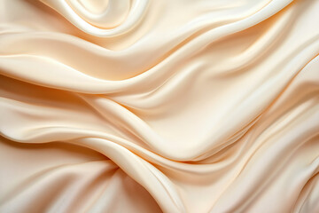 Fototapeta premium Soft ivory silk fabric draped elegantly on a smooth surface