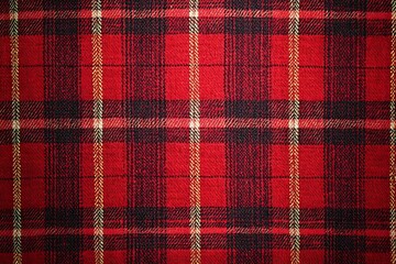 red Christmas background, plaid textured background, Generative AI