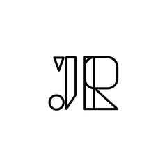 JR monogram logo design letter text name symbol monochrome logotype alphabet character simple logo