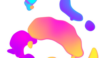 Abstract art with colorful gradient blobs on a white background, combining bold, fluid shapes and neon tones for a bright, dynamic, and futuristic visual experience