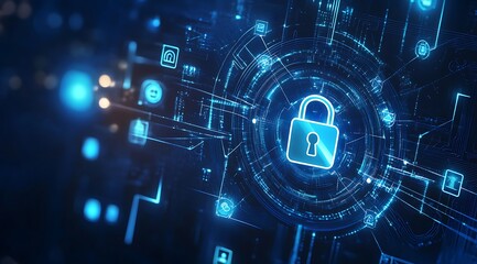 Businessman secure data management and protect data from hacker attacks and padlock icon to internet technology