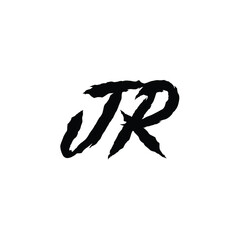 JR monogram logo design letter text name symbol monochrome logotype alphabet character simple logo