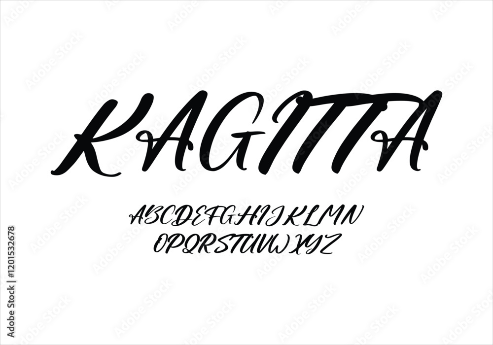 Wall mural Kagitta font for logo and headline. Isolated vector typeset