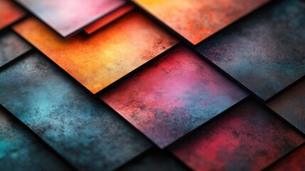 Colorful abstract textured layers stacked together, creating a vibrant visual display with depth