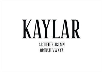 Kaylar font for logo and headline. Isolated vector typeset