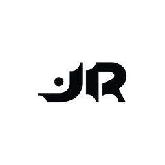 JR monogram logo design letter text name symbol monochrome logotype alphabet character simple logo