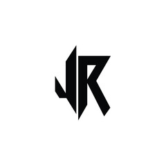 JR monogram logo design letter text name symbol monochrome logotype alphabet character simple logo