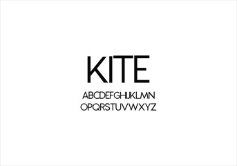 Kite font for logo and headline. Isolated vector typeset