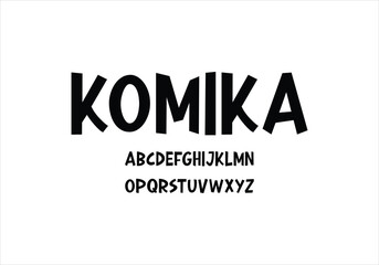 Komika font for logo and headline. Isolated vector typeset
