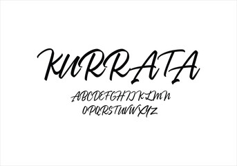 Kurrata font for logo and headline. Isolated vector typeset