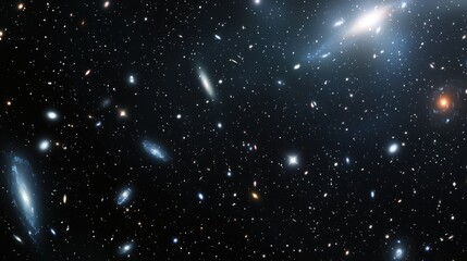 Fototapeta premium A Glimpse into the Vastness: Unveiling the Beauty of Distant Galaxies