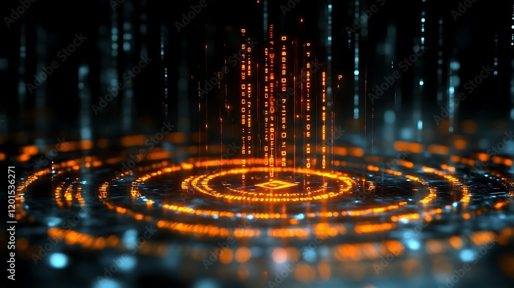Aufkleber abstract digital data stream visualization