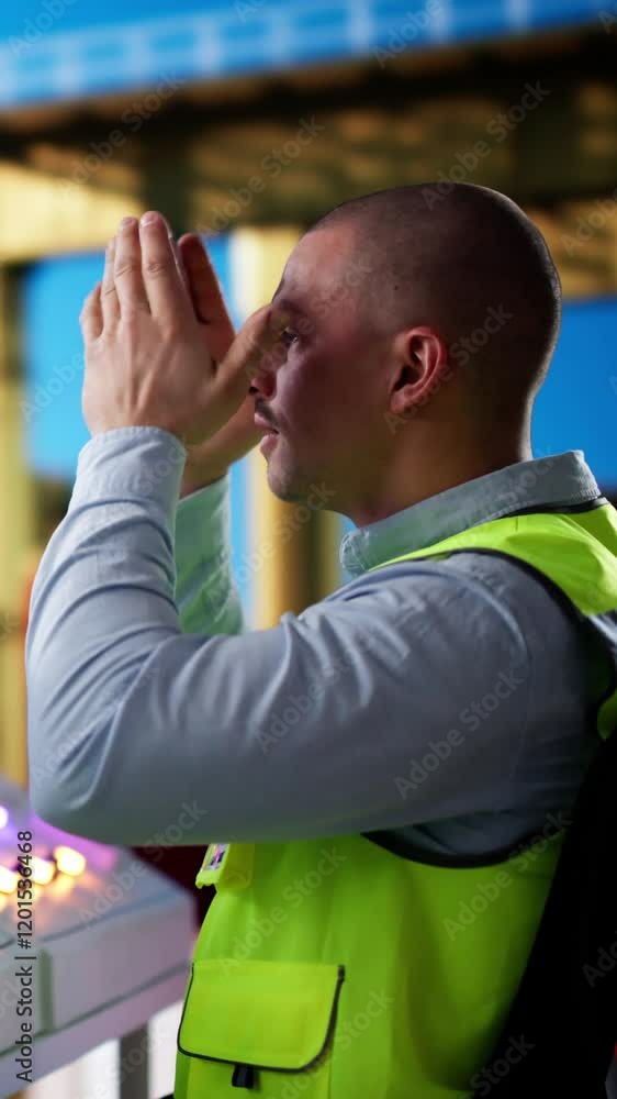 Poster Unhappy Engineer Operator In Trouble