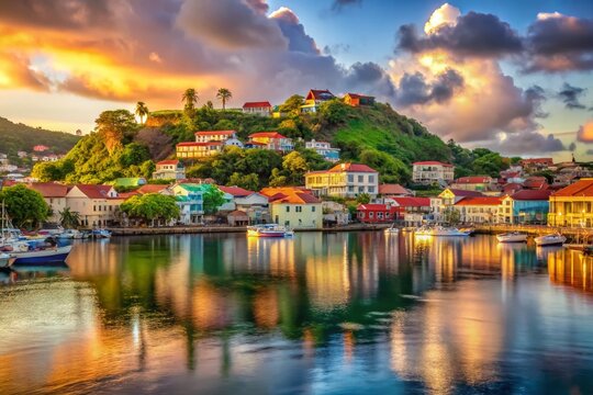 St. Georges, Grenada: Serene Inner Harbour Shoreline Portrait