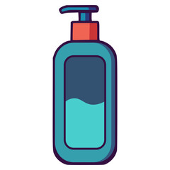 shampoo gel bottle clean hygiene flat color vector illustration template design