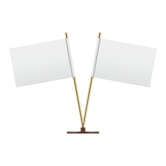 Table flags displayed on a white background for events, meetings, or promotional activities
