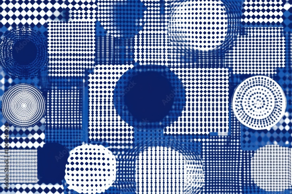 Poster abstract blue geometric shapes background design for website or print