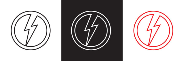 Lightning and energy concept  icon.   vector illustration. isolated on white and black background. EPS 10