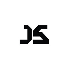 JS monogram logo design letter text name symbol monochrome logotype alphabet character simple logo