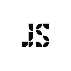 JS monogram logo design letter text name symbol monochrome logotype alphabet character simple logo
