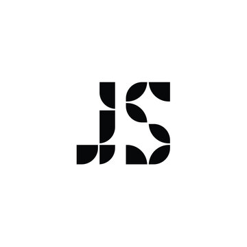 JS monogram logo design letter text name symbol monochrome logotype alphabet character simple logo