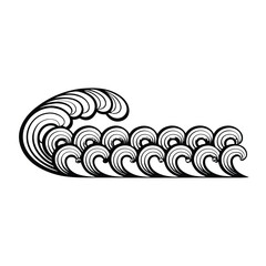 Generate an abstract image of a wave formed by overlapping circles in vibrant colors.