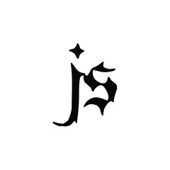 JS monogram logo design letter text name symbol monochrome logotype alphabet character simple logo