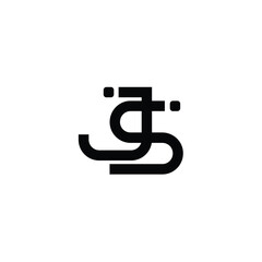 JS monogram logo design letter text name symbol monochrome logotype alphabet character simple logo