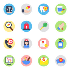 Set of Pharmaceutical Flat Icons