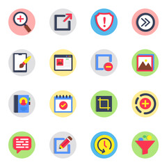 Set of Ui and Data Flat Icons