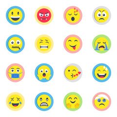 Pack of Emoticon Flat Icons