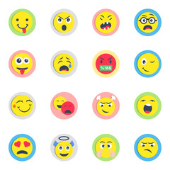 Pack of Smiley Flat Icons