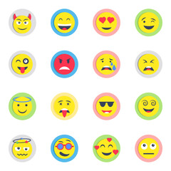 Pack of Emoji Flat Icons