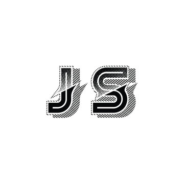 JS monogram logo design letter text name symbol monochrome logotype alphabet character simple logo