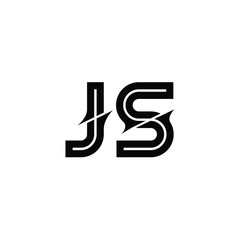 JS monogram logo design letter text name symbol monochrome logotype alphabet character simple logo