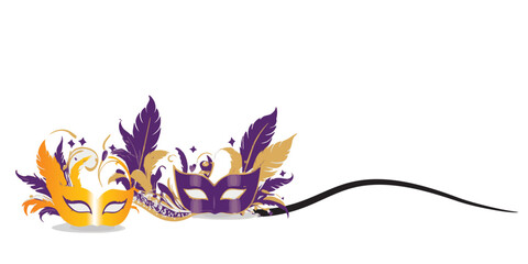 Colorful Mardi Gras Mask with Feathers and Festive Decoratio vektor  © ach vstore art