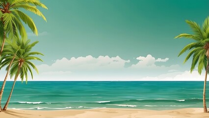 Obraz premium Chester banner with empty space Without Text, Beach theme luxury Green background