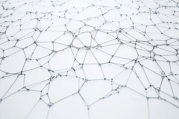 Obraz premium Intricate Close-Up of Interconnected Threads Forming a Complex Web Structure with a Minimalistic and Modern Background, Perfect for Abstract Concepts