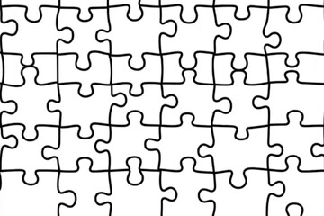 Abstract Vector Illustration of Multiple Puzzle Pieces Connected Together in a Pattern, Perfect for Games and Educational Materials, Ideal for Design Elements