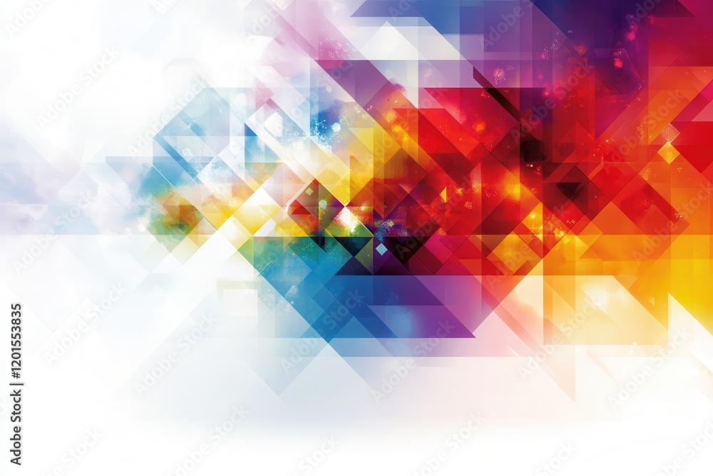 Poster abstract vector illustration of overlapping geometric shapes in vibrant colors for creative backgrou