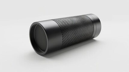 A sleek, cylindrical smart speaker designed for audio playback and voice control.