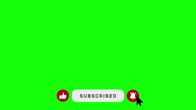Subscribe button animation green screen